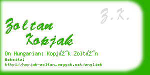 zoltan kopjak business card